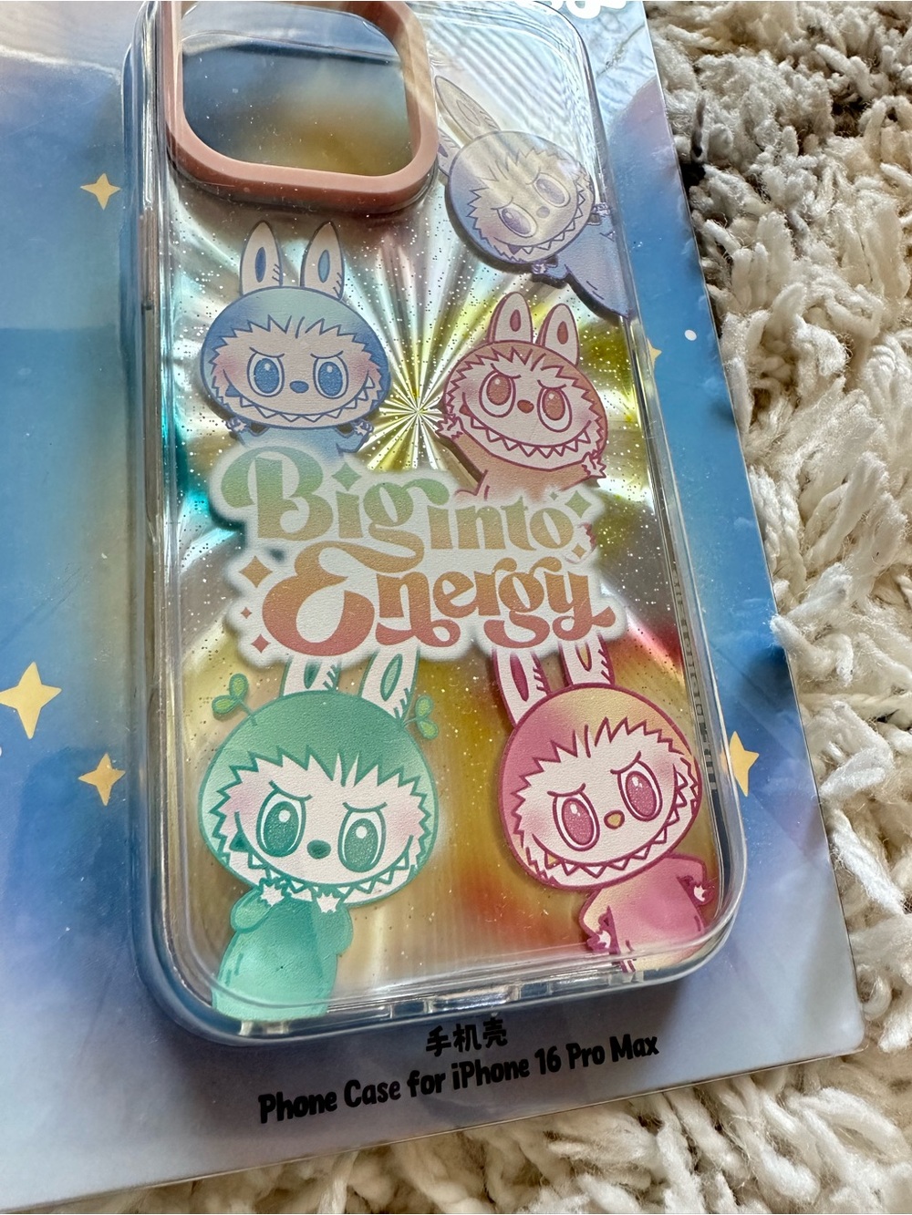 Pop Mart The Monsters Labubu v3 Big into energy iPhone 16 pro max phone case